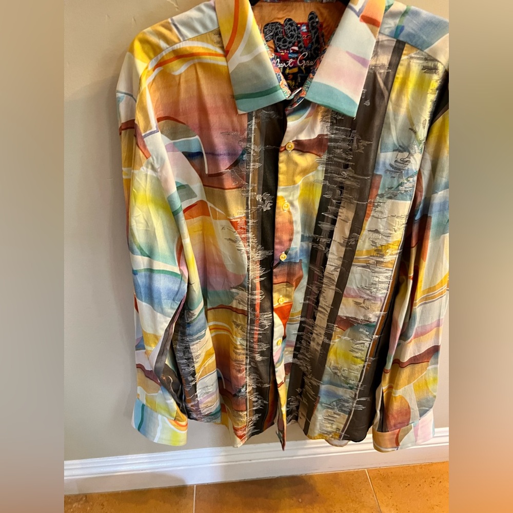 Robert Graham shirt with embroidery, sz 3XL